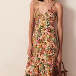 ba&sh BAILA SOLD OUT Floral Button-Front A-Line Midi Dress NWOT